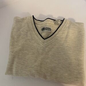 Pebble Beach V Neck‎ Golf Vest Mens XL Cream Cotton J1